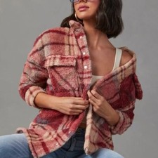 Vici Skylar Rose Mendocino Plaid Soft Knit Jacket Size Xl New