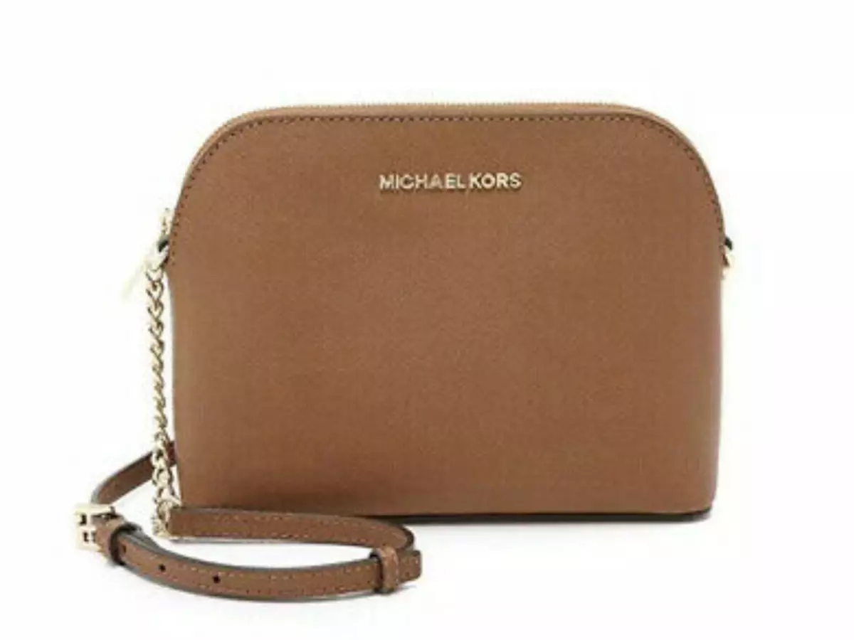 Cindy Gold Leather Dome Cross-Body Bag