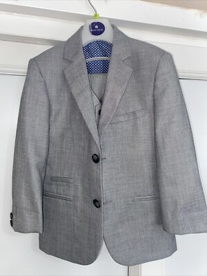 Jungen 3-teiliger Anzug Größe Alter 7 Brandneu Creon Previs Grau 