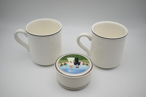Villeroy & Boch Pair of Wedding Mugs + Lidded Trinket Box - Picture 2 of 4