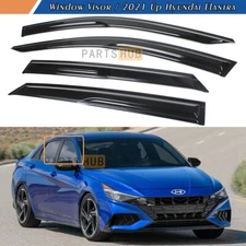 For 2021-2025 Hyundai Elantra 3D Wavy Mugen Style Window Visors Rain Guards
