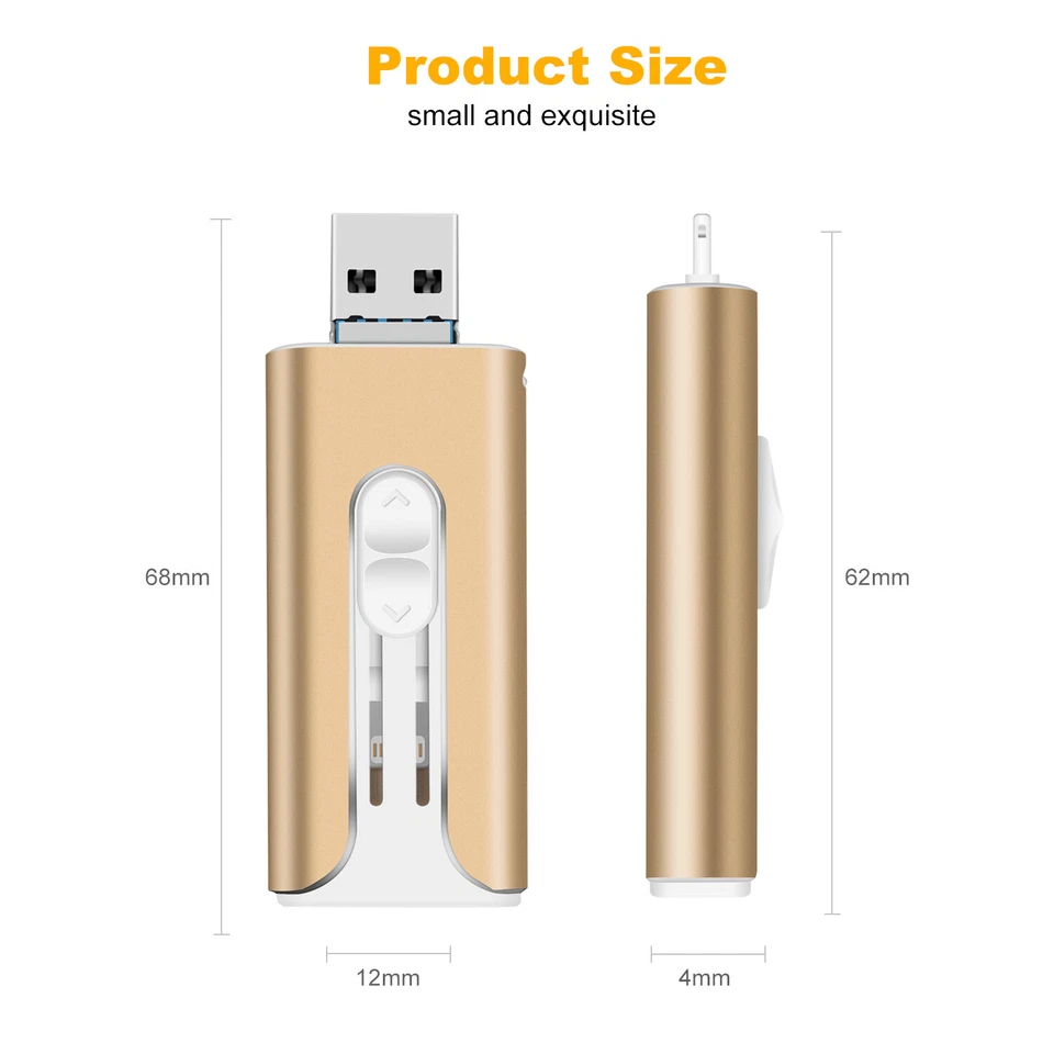 1TB 512/256GB OTG Flash Drive USB 3.0 Memory Photo Stick For iPhone iOS iPad PC - Image 3 of 4