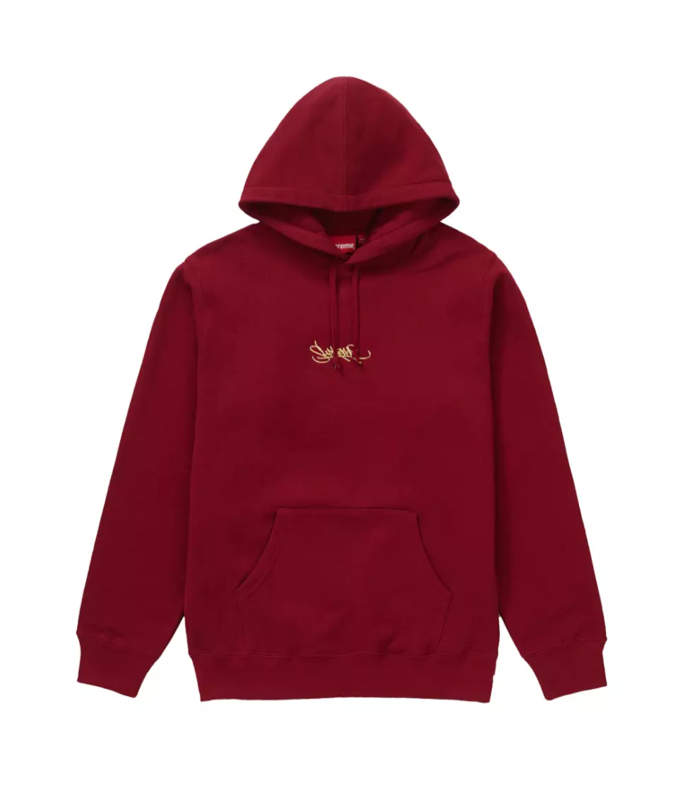 Neuf ! Sweat à capuche Supreme S/S 19 étiquettes logo (cardinal) Large