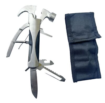 Outdoor Backpacking Survival Handy Hammer Plier Nail Puller Wire Cutter Saw Tool