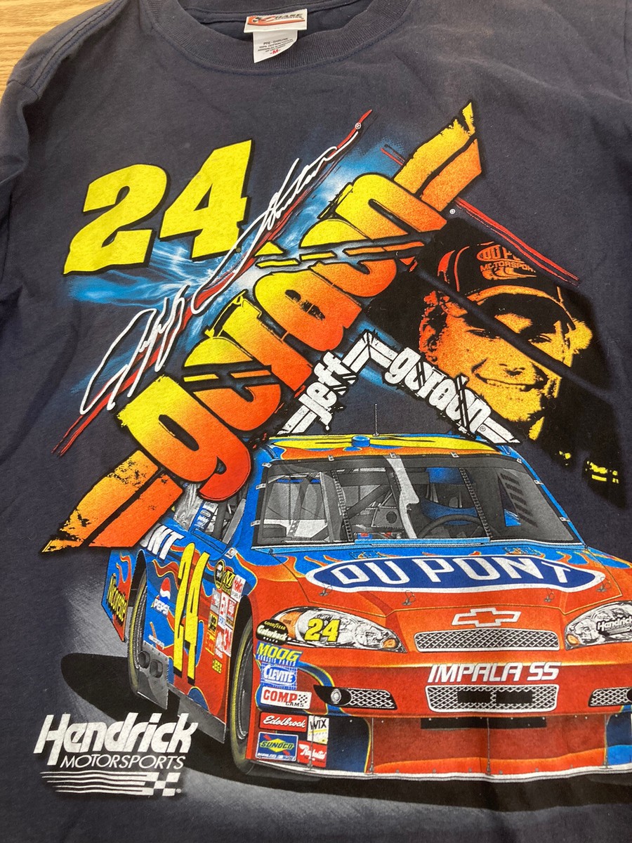 VINTAGE Nascar Jeff Gordon T Shirt #24 Navy Blue Long Sleeve