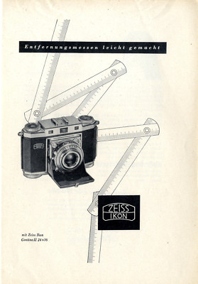 ZEISS IKON CONTINA II 24X36 Historische Reklame von 1954
