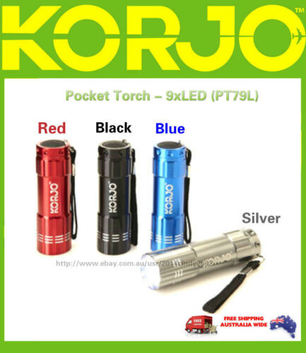 KORJO LED Pocket Torch Aluminum Travel Tourch 9xLED (PT79L) - Picture 1 of 2