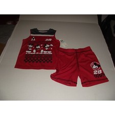 Mickey Mouse Boys' Red Tank Top Shorts Set Size 5 Legendary Mouse Box7/11/24