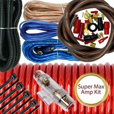 X-Brand True 4 Gauge Amp Kit Amplifier Install Wiring 4 Ga Wire Cable 2300W RED