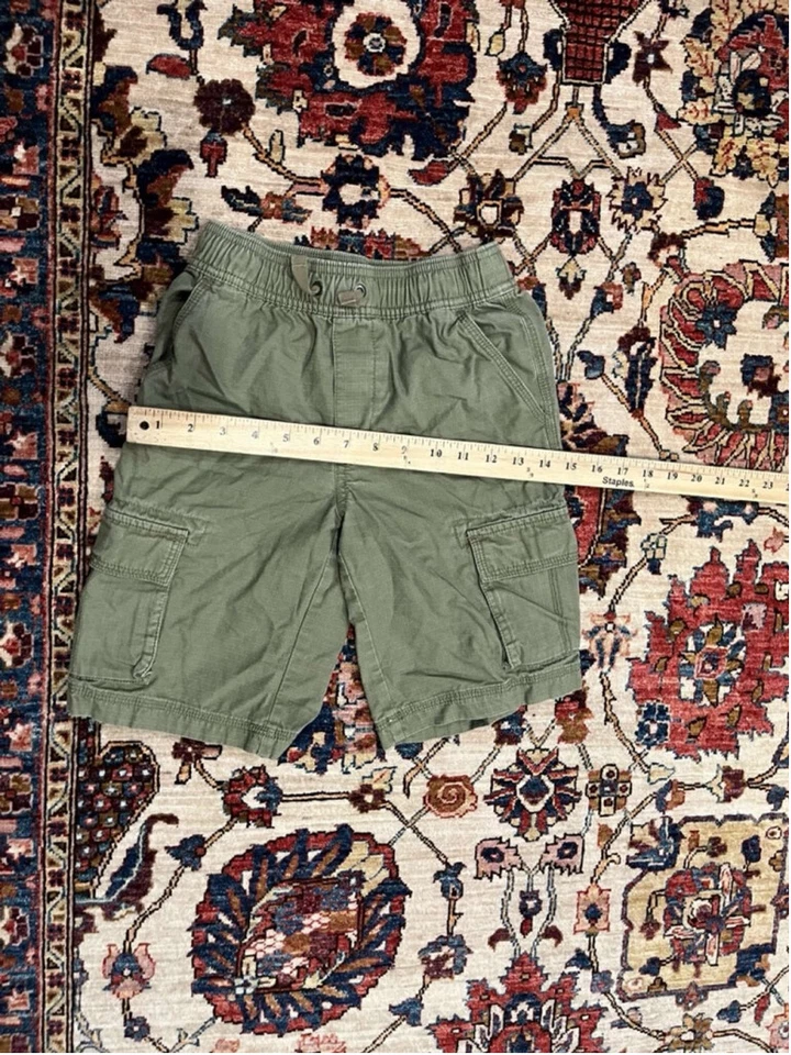 Hanna Andersson Boys Green Cargo Pull On Shorts Size 8 - Image 3 of 4