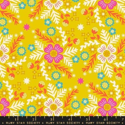 1/4 Yard 9x42 Ruby Star Society ''Pivot'' Wildflower Retro Golden Hour Floral
