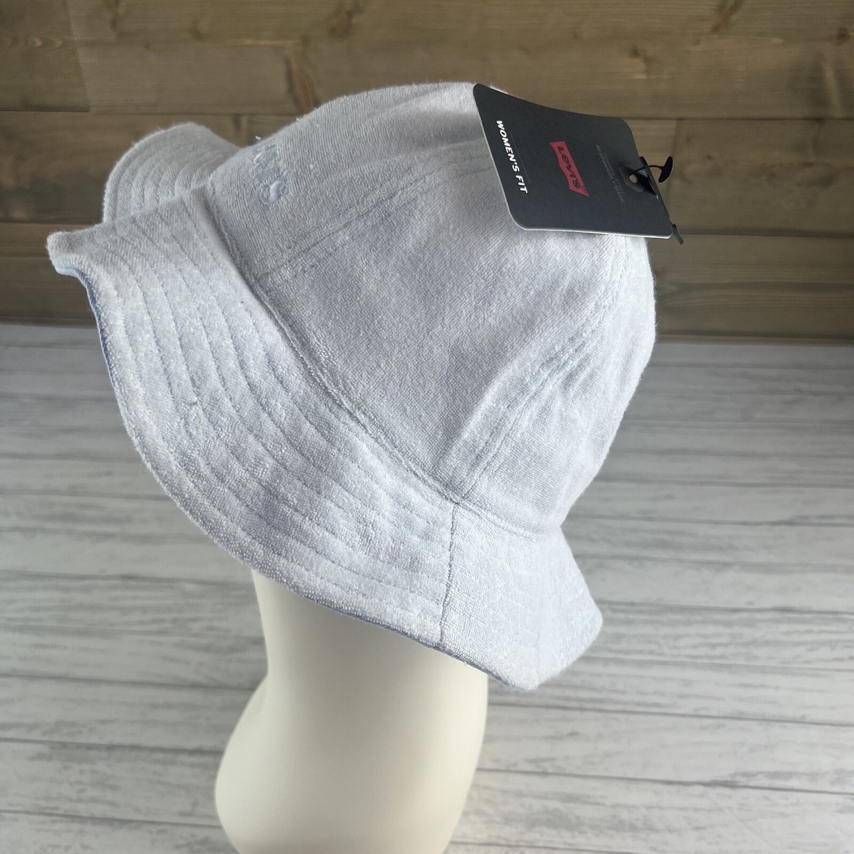 Levis Womens Bucket Hat Cotton Terry Light Blue Size Large  display picture 1