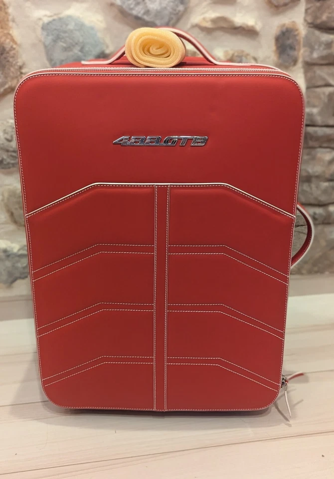 Ferrari 488 Spider Red Suitcase Luggage Carry Case White Stitch Rare Limited NEW - Image 4 of 4