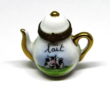LIMOGES BOX - PARRY-VIEILLE - MILK CREAMER & COW - TEA POT - TEAPOT - PITCHER