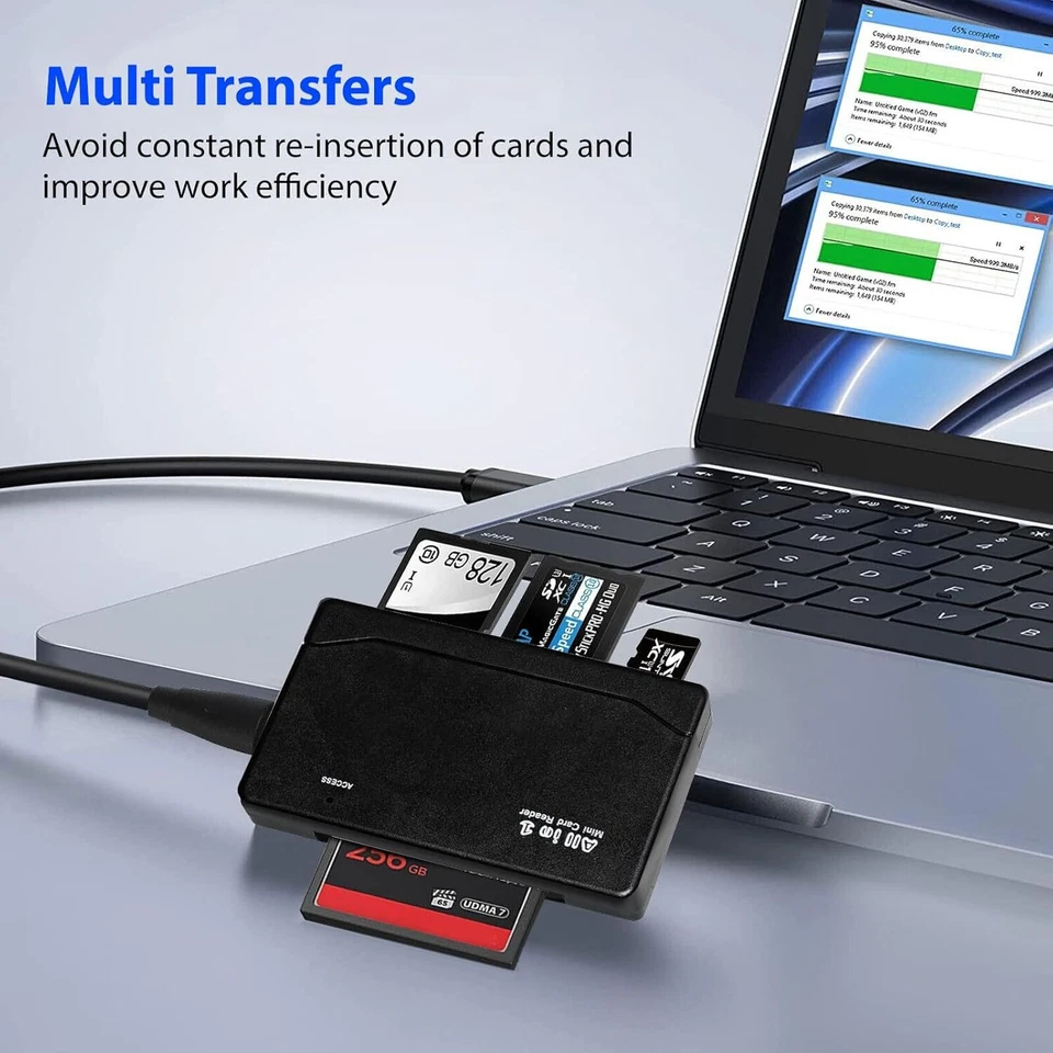 Memory Card Reader All in One 1 USB Adapter SD SDHC Mini Micro M2 MMC XD CF MS - Image 2 of 4