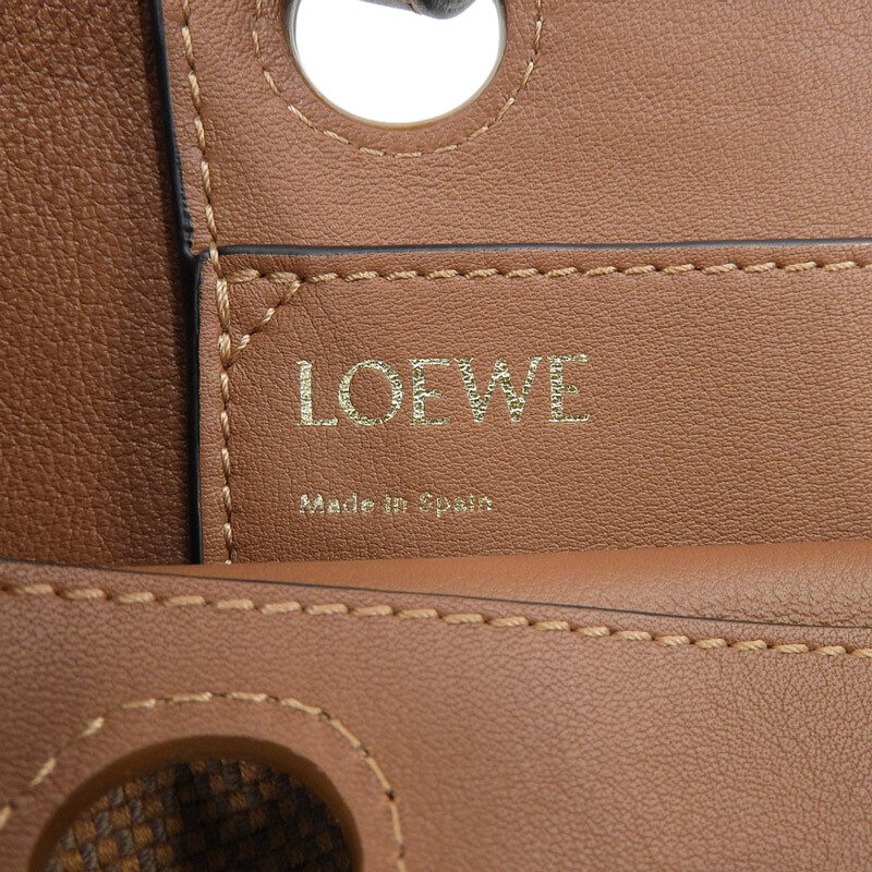 Loewe Anagram Tote Bag Mini 2Way Canvas/Leather Tan