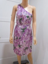J. Crew Collection Womens One Shoulder Floral Silk Dress Purple 6