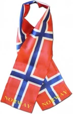 Norway Country Lightweight Flag Printed Knitted Style Scarf 8"x60"
