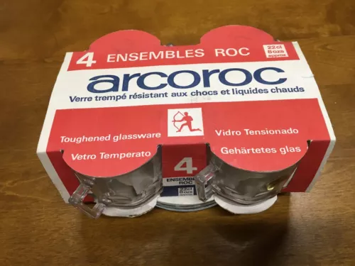 Arcoroc Strengthen Heat Resistant Set of 4 Coffee Cups and 4 Saucers