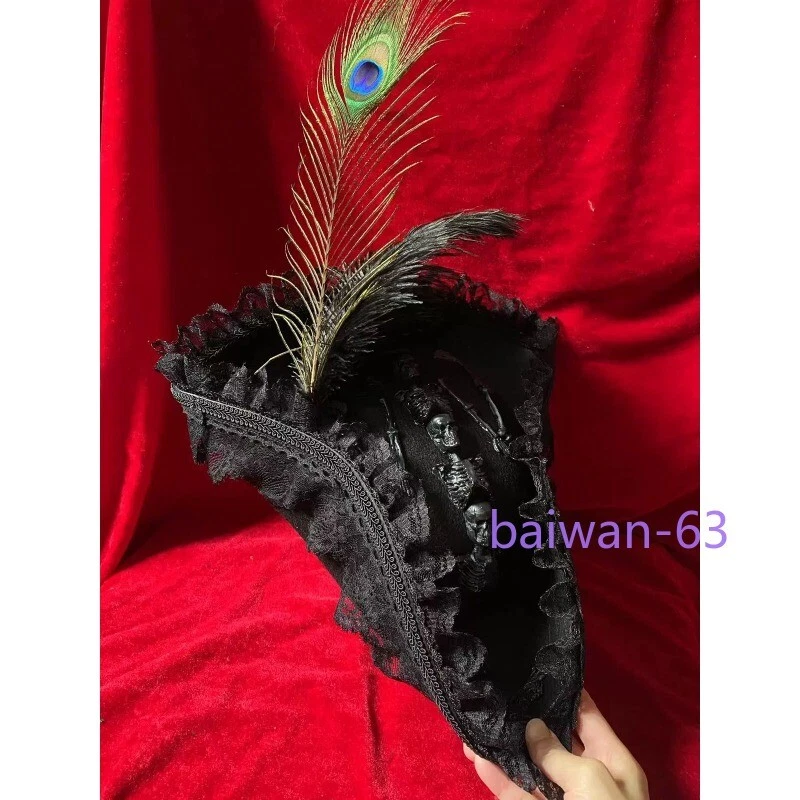 Pirates of the Caribbean Cocked Hat Pirate Cap Cosplay Halloween Headgear Props - Image 2 of 4