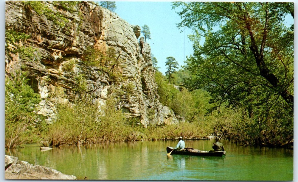 Postcard - Float Fishing in the Ozarks, River of the Ozark Mountains