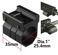 1" Tube Clamp on Weaver Picatinny Rail Mount for Flashlight Laser Accessories