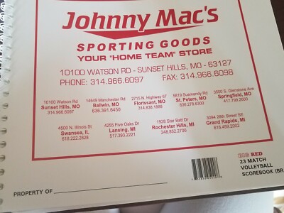 Johnny Macs Volleyball Punktebuch