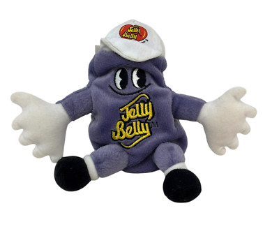 JELLY BELLY Purple Island Punch 7'' Plush Bean Bag Clip 2000 Vintage Toy Stuffed