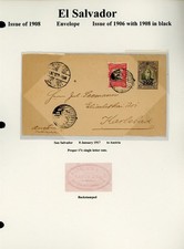 EL SALVADOR ESCALON 1908 Stationery Lot #15 H&G #88 13c Uprated AUSTRIA - $$$
