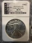 🔥🔥2010 Silver Eagle Early Releases NGC MS70 Highest Grade Encapsulated