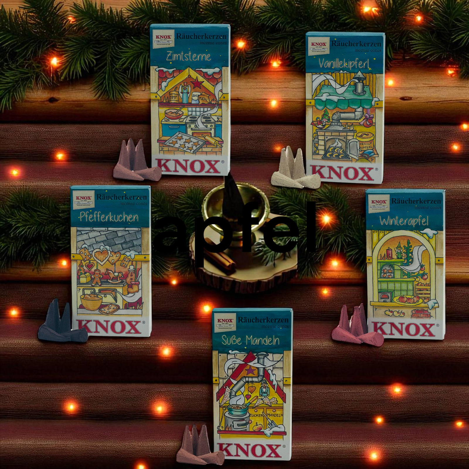 Knox Rot Räucherkerzen Weihnachtsbäckerei Winterapfel - 24 Stück - Image 2