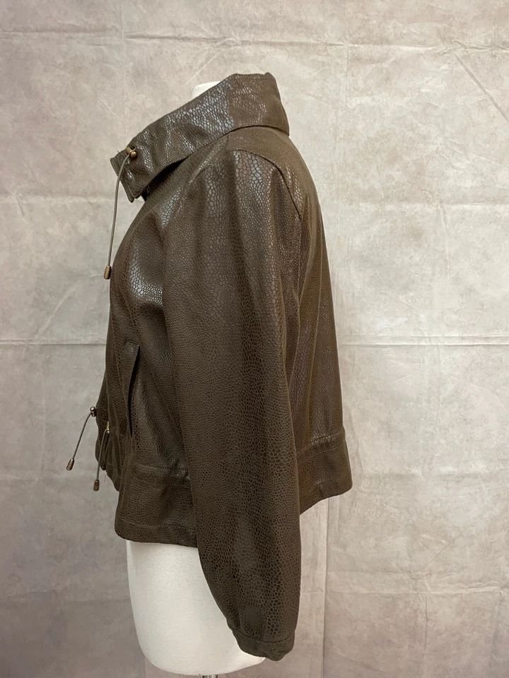 Ruby Rd. Women's Faux Leather Jacket Brown Size 14P - Image 2 of 4