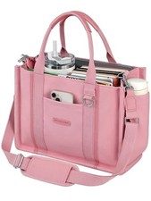 BESBESME Women  s Canvas Tote Bag with Zipper and Compartments   Mult