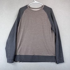 Lululemon Sweater Mens Large Gray Black Crewneck Raglan Pullover Zipper Detail