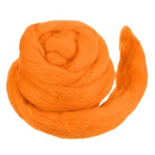 Wool Roving Yarn Soft Felting Wool 50g/1.76oz Chunky Roving Yarn Orange