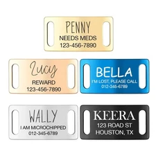 Custom Engraved No Jingle Pet Tag Personalized Slide On Dog Tag Stainless Steel