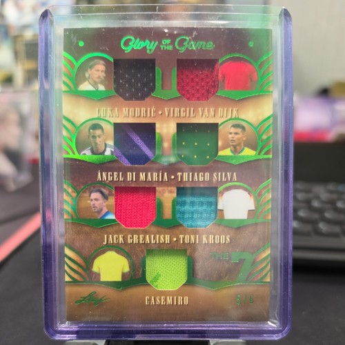 2026 Leaf Glory Of The Game The 7 Match Worn 5/6 Modric Van Dijk Di Maria Silva