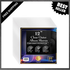 Vinyl Record Outer Sleeves 12 Inch Thick Polypropylene Protectors for LPs 25