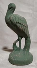 Vintage Brush Green Pottery Garden Bird Bath Heron Figurine Red Wing Mccoy 10"H
