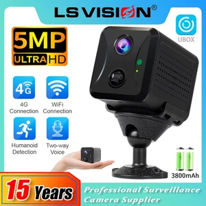 5MP 4G Sim Mini Caméra Wifi 3800mAh pile CCTV Interphone caméra de sécurité PIR De