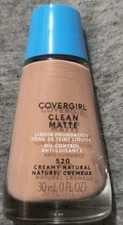 COVERGIRL Clean Matte Makeup Foundation 520 Creamy Natural 1oz New!!!