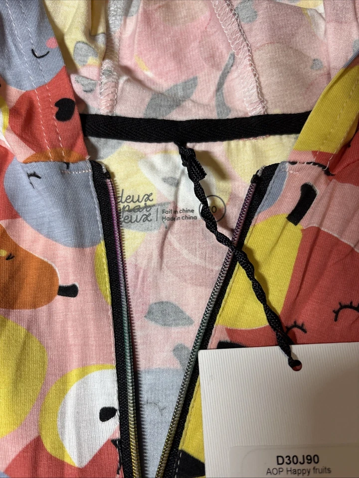 Deux Par Deux Happy Fruits Hooded Dress NWT Size 10 - Image 2 of 4