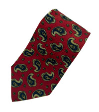 Vintage Kenneth Gordon New Orleans Silk Tie Paisley Blue Red Made in USA