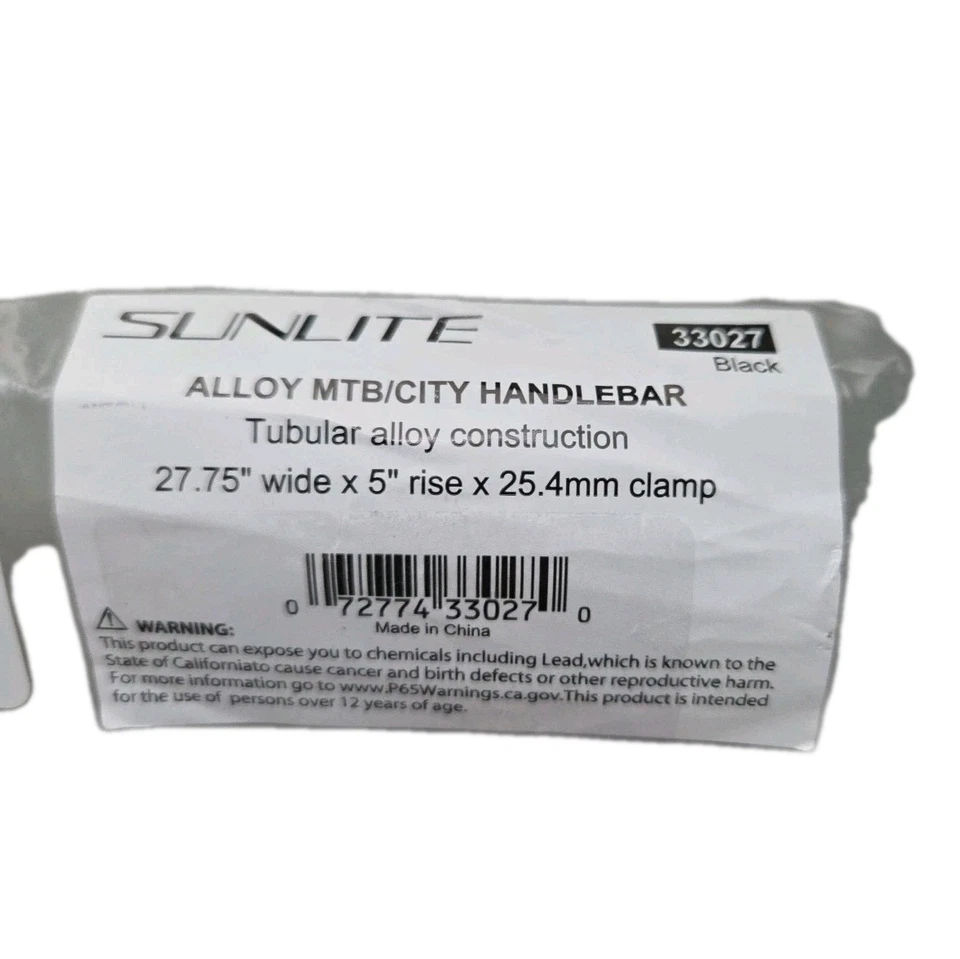 Manillar Sunlite aleación MTB/City 27,75" 5" elevación 25,4 mm abrazadera negro 33027 Foto 3 de 3