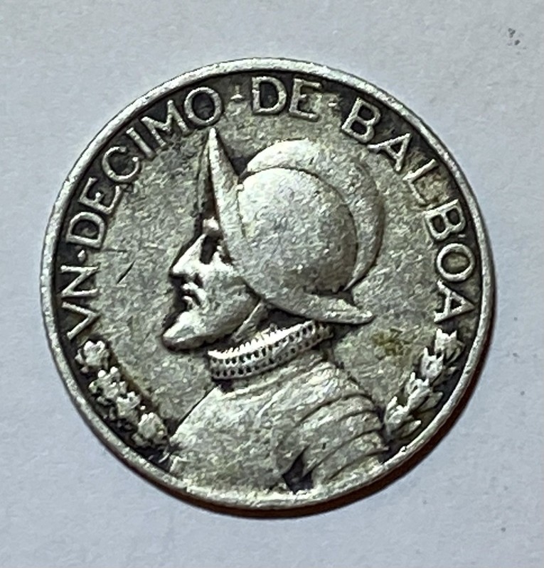 1947 REPUBLICA DE PANAMA UN DECIMO DE BALBOA SILVER COIN