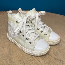 Christian Dior Kid  s B23 League High Top Oblique White Mesh Sneakers US Size 9.5
