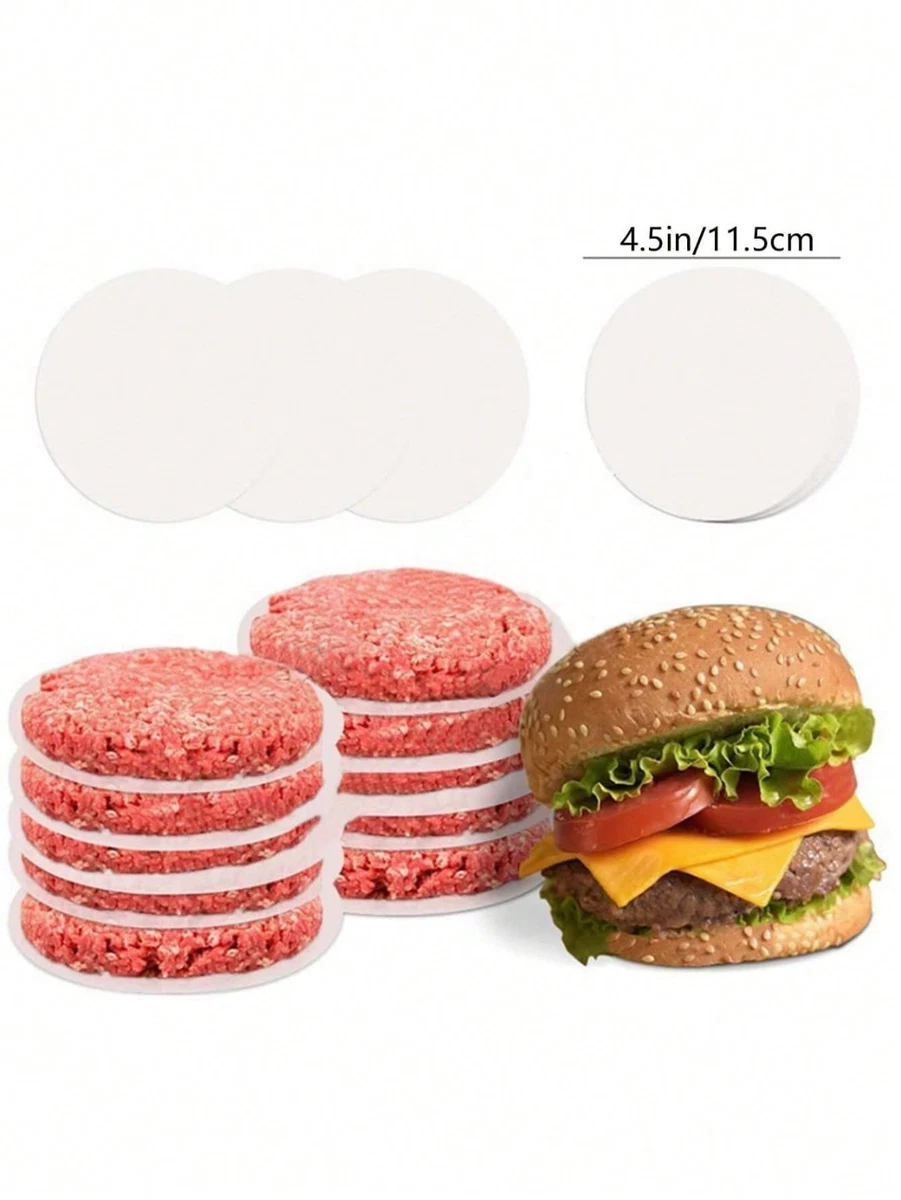 Hojas de papel antiadherentes para hamburguesas prensa de hamburguesas papel de aceite para hornear galletas 100 un.