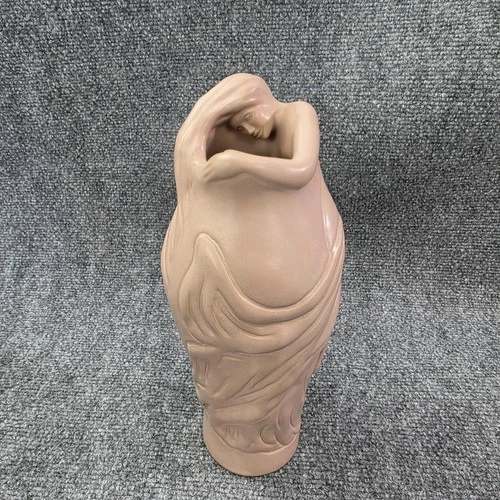 Van Briggle Lorelei Art Nouveau Figural Vase Rose Matte Colorado Springs Vintage