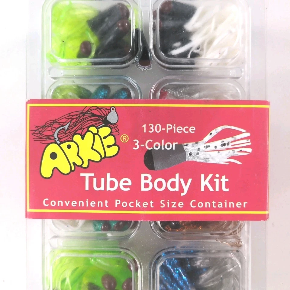 Новый Arkie Shad тела и личинки 130 изделий набор рыболовные приманки снасти веса крючки  - Изображение 2 из 4