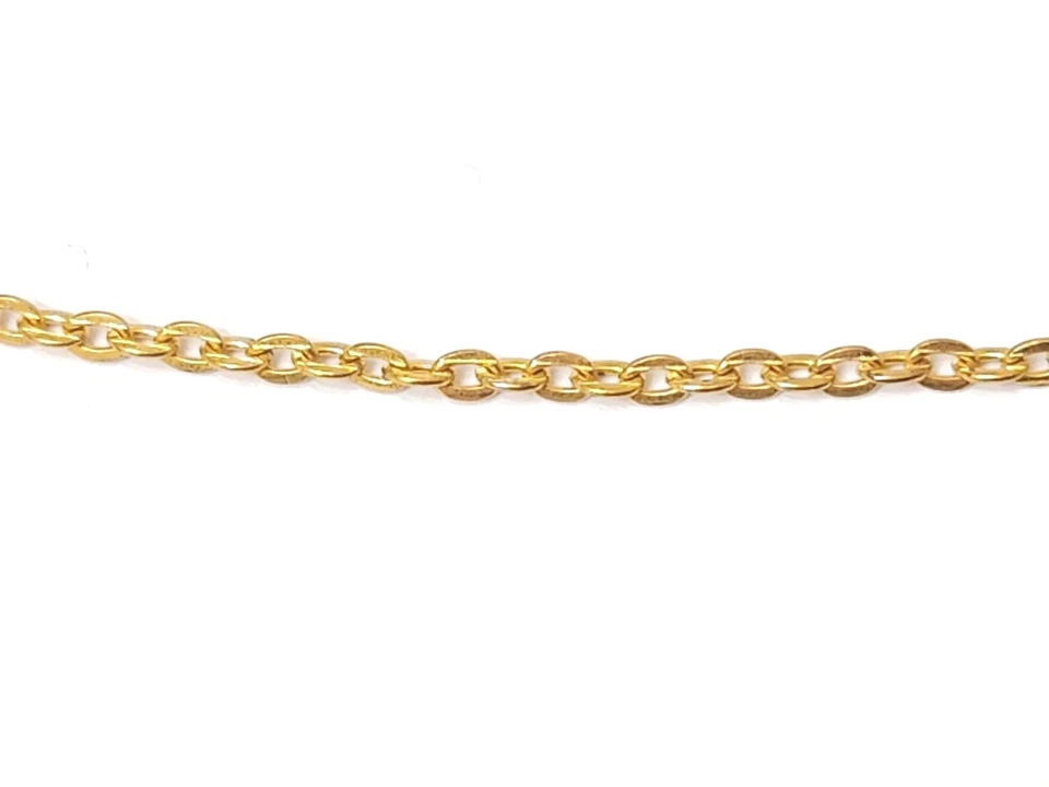 Collar Cadena Cable Oro Colgante Cruz Crucifijo Católico Esmalte Verde De Colección Foto 3 de 4